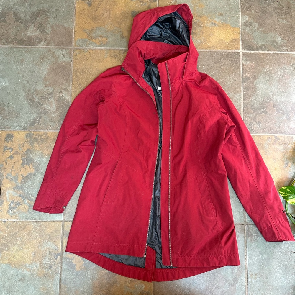 Marmot Lea Hooded Waterproof Rain Jacket Women's Red Large